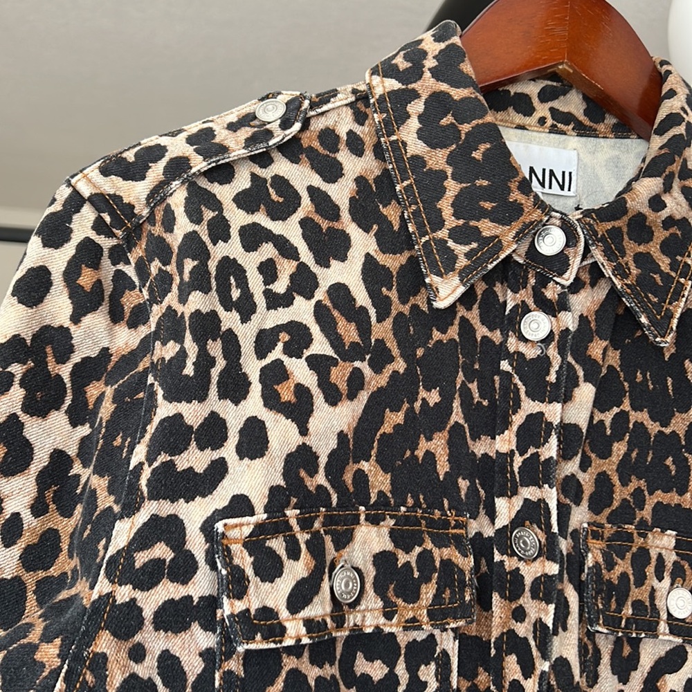 GANNI LEOPARD SHIRT JACKET size EU 42